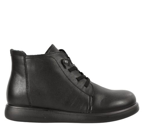 Ghete casual, dama, PASS COLLECTION, J970016A negru, piele naturala